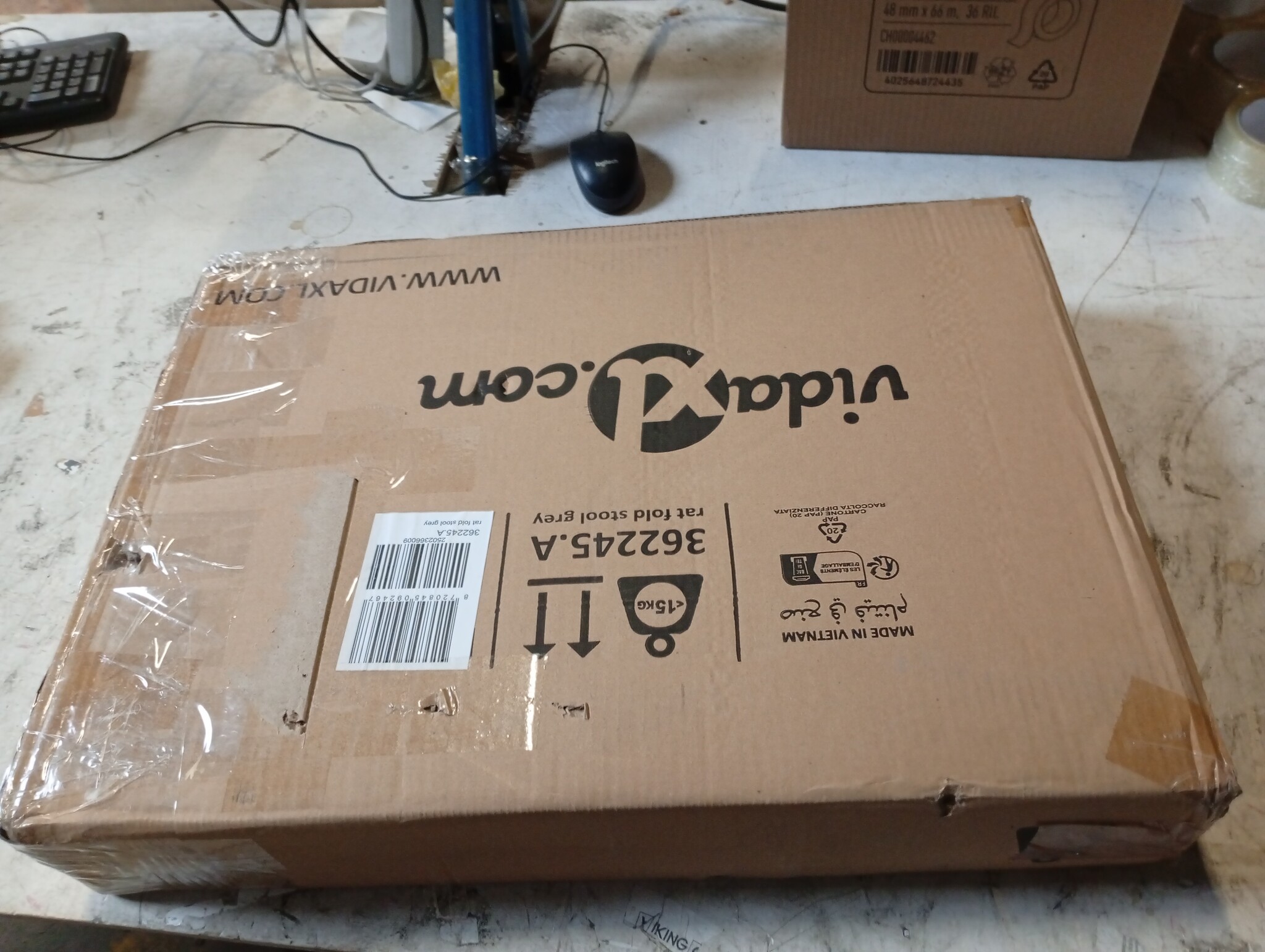 vidaXL Inklapbare Poly Rattan Kruk - Grijs - 55% Korting - Lichte Krasjes