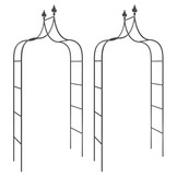 VidaXL Tuinbogen 2 st. Staal Zwart - 55% Korting! (Lichte Defecten)