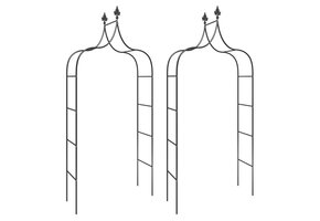 VidaXL Tuinbogen 2 st. Staal Zwart - 55% Korting! (Lichte Defecten)