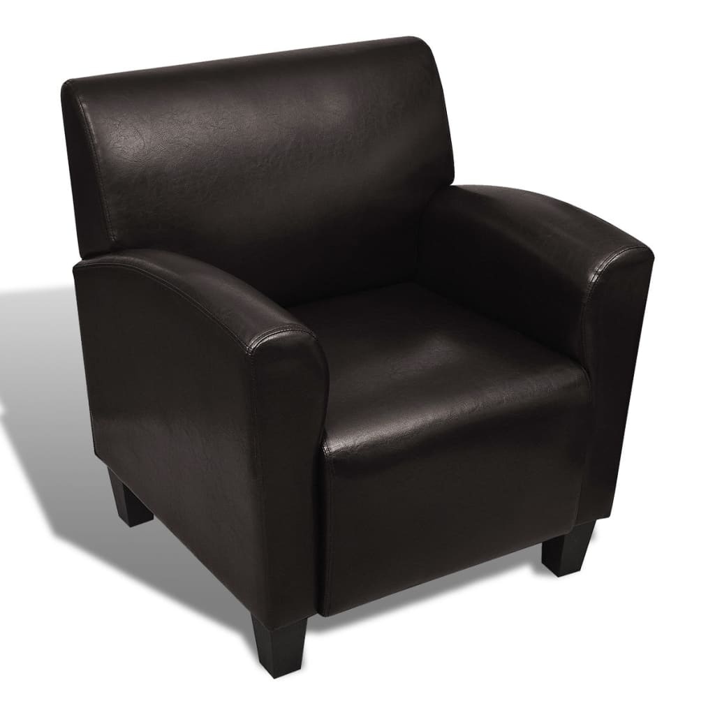VidaXL Fauteuil Kunstleer Donkerbruin - 41% Korting!