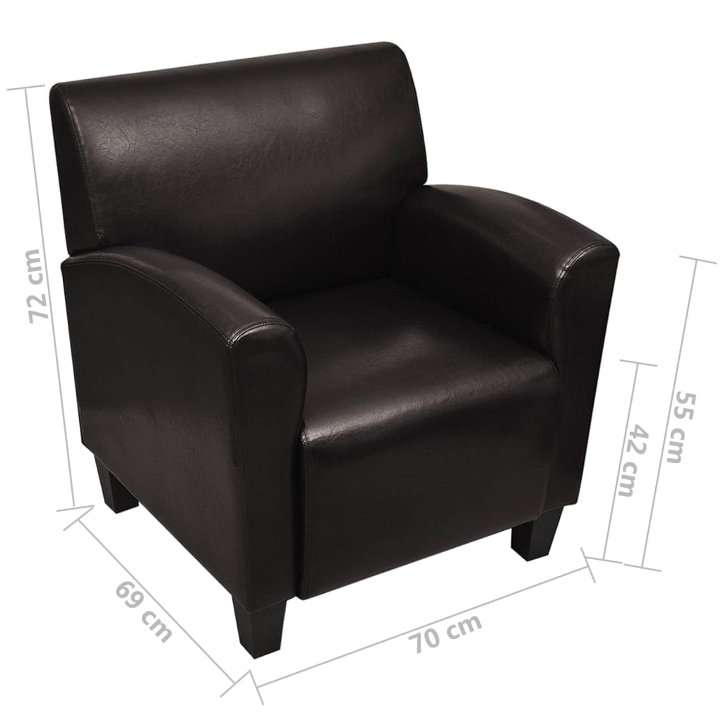 VidaXL Fauteuil Kunstleer Donkerbruin - 41% Korting!