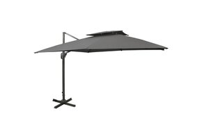 Zweefparasol VidaXL Dubbel Dak 300x300cm Antraciet - 61% Korting!