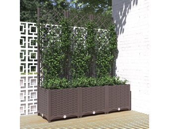VidaXL Plantenbak met Latwerk Bruin - 120x40x136cm - 51% Korting!