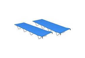 vidaXL Campingbed 2 stuks Blauw - 76% Korting! Ideaal voor buiten
