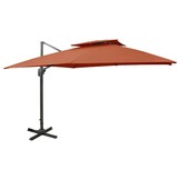 Zweefparasol 300x300cm Terracotta - 56% Korting! Exclusief bij Retoertje.nl