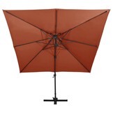 Zweefparasol 300x300cm Terracotta - 56% Korting! Exclusief bij Retoertje.nl