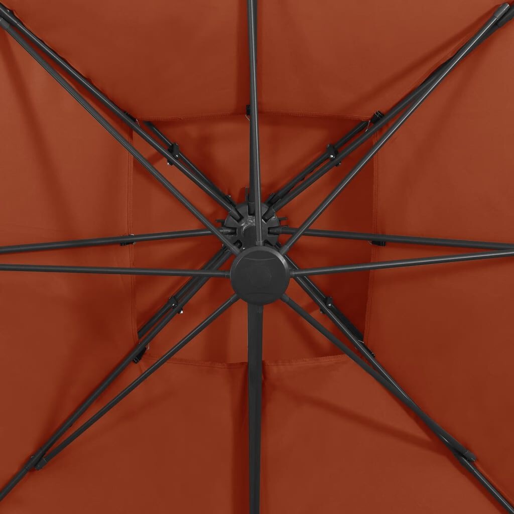 Zweefparasol 300x300cm Terracotta - 56% Korting! Exclusief bij Retoertje.nl