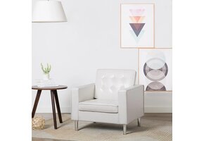 VidaXL Fauteuil Kunstleer Wit - 67% Korting! | Licht Beschadigd