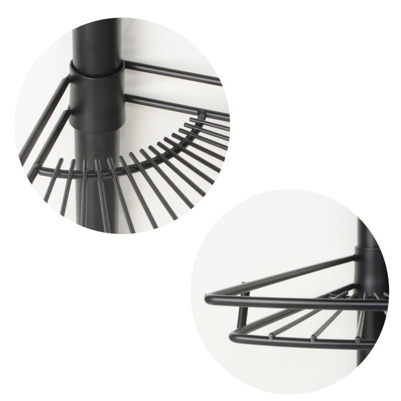 Telescopisch Douche Rek Zwart - 51% Korting! 2 Niveaus