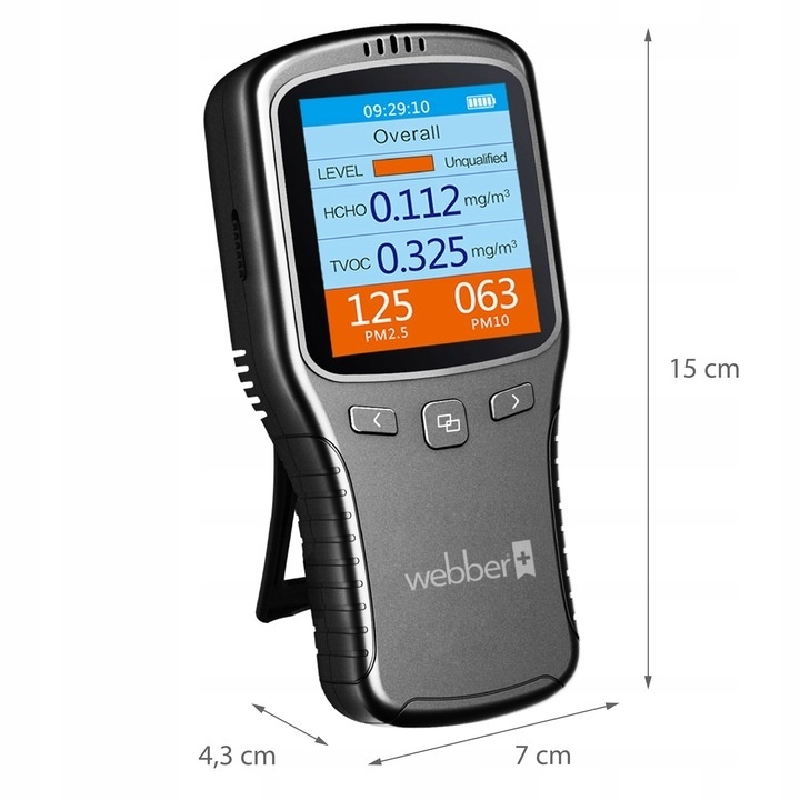 Luchtkwaliteitsmeter WEBBER SP86 - Lasermeting - 56% Korting! Nu 1 stuks