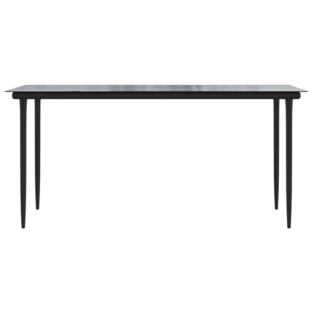 VidaXL Tuintafel Staal/Gehard Glas Zwart 160x80x74cm | 59% Korting!