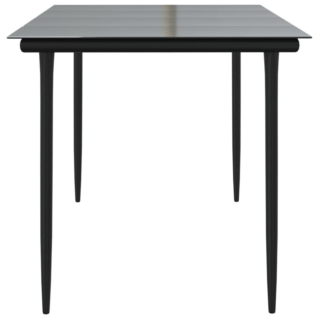 VidaXL Tuintafel Staal/Gehard Glas Zwart 160x80x74cm | 59% Korting!
