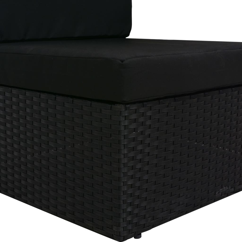 VidaXL Poly Rattan Tweezitsbank Zwart - 46% Korting! Outlet!