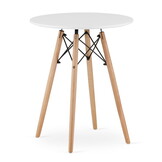 Moderne Todi Tafel - Rond Wit/Beuken 60cm met 51% Korting!
