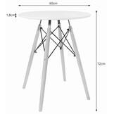 Moderne Todi Tafel - Rond Wit/Beuken 60cm met 51% Korting!
