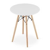 Moderne Todi Tafel - Rond Wit/Beuken 60cm met 51% Korting!