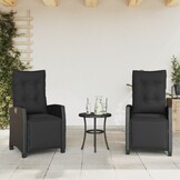 VidaXL Tuinstoelen 2 st. Verstevigd Poly Rattan Zwart - 46% Korting!