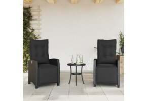VidaXL Tuinstoelen 2 st. Verstevigd Poly Rattan Zwart - 46% Korting!