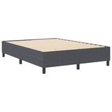 vidaXL Boxspring Bed Donkergrijs 140x200cm Katoen - 35% Korting!