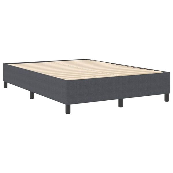 vidaXL Boxspring Bed Donkergrijs 140x200cm Katoen - 35% Korting!