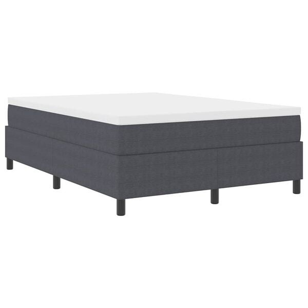 vidaXL Boxspring Bed Donkergrijs 140x200cm Katoen - 35% Korting!