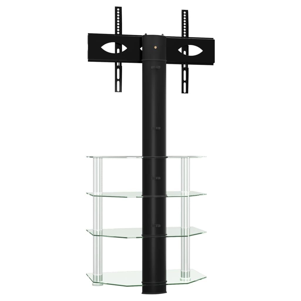 vidaXL TV Hoekstandaard 4-laags (32-70") | Zwart/Zilver | 40% Korting