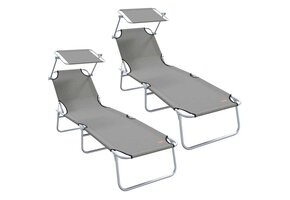 vidaXL 2-persoons Ligstoel Grijs - 55% KORTING! Lichte Krasjes
