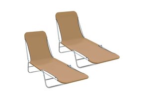 vidaXL Ligbedden Taupe (2 st) - 55% Korting | Lichte Krasjes