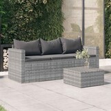 VidaXL Tuinbank 3-zits Poly Rattan Grijs - 55% Korting!