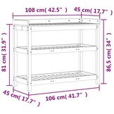 VidaXL Oppottafel met schappen - Geïmpregneerd Hout - 40% Korting!