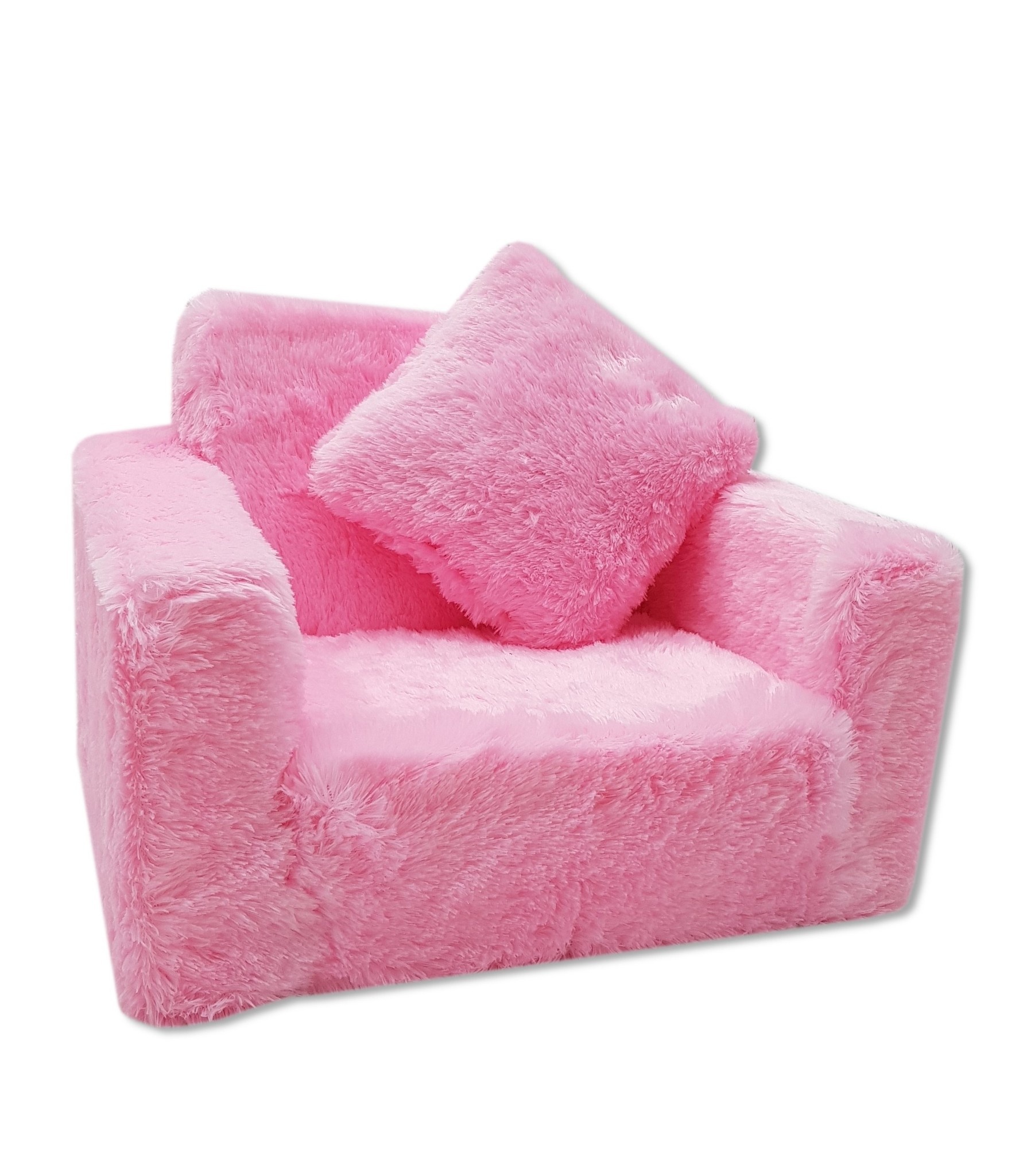 Kinder Slaapbank & Logeerbed Roze Pluche - 40% Korting!