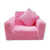 Kinder Slaapbank & Logeerbed Roze Pluche - 40% Korting!