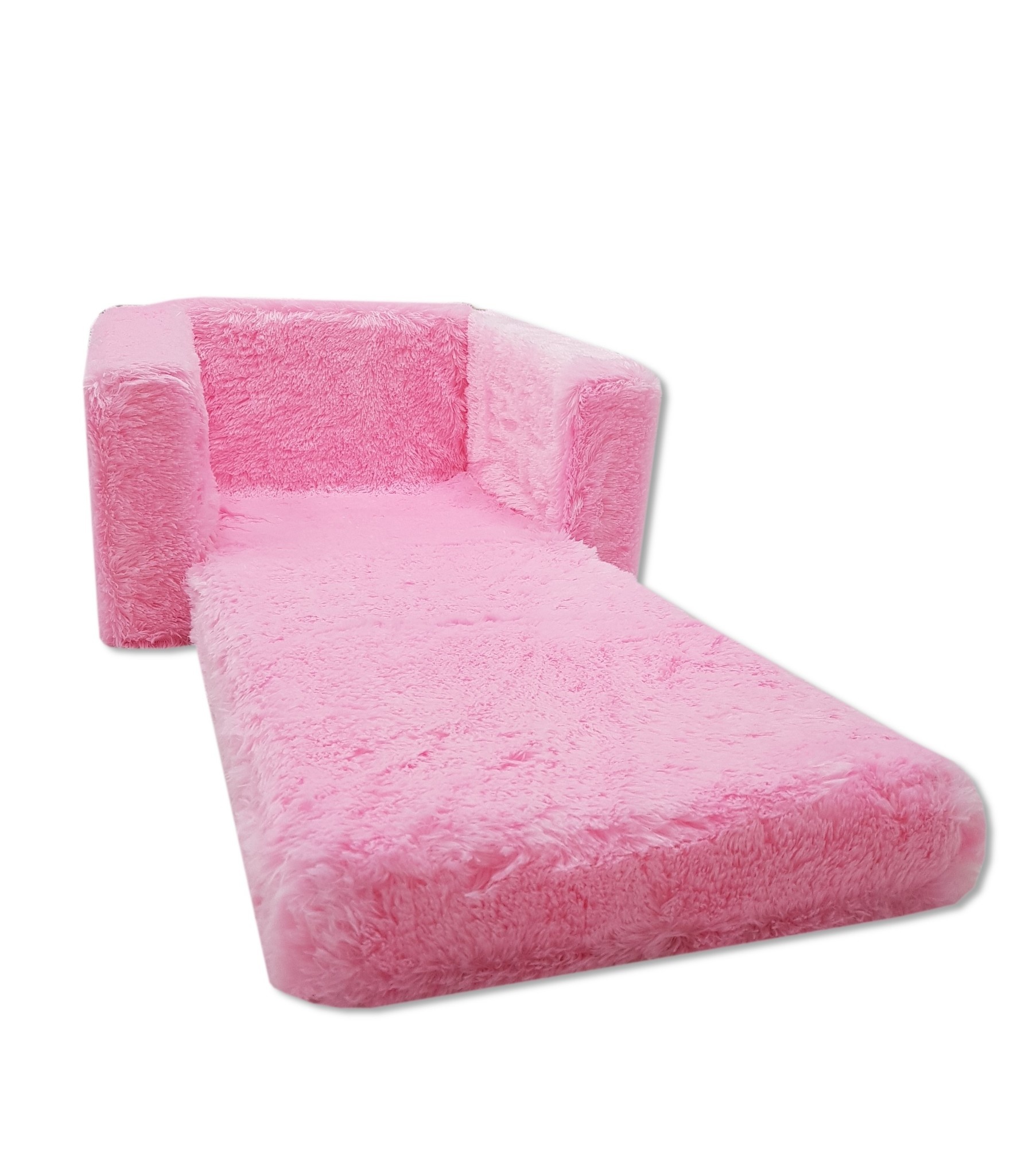 Kinder Slaapbank & Logeerbed Roze Pluche - 40% Korting!