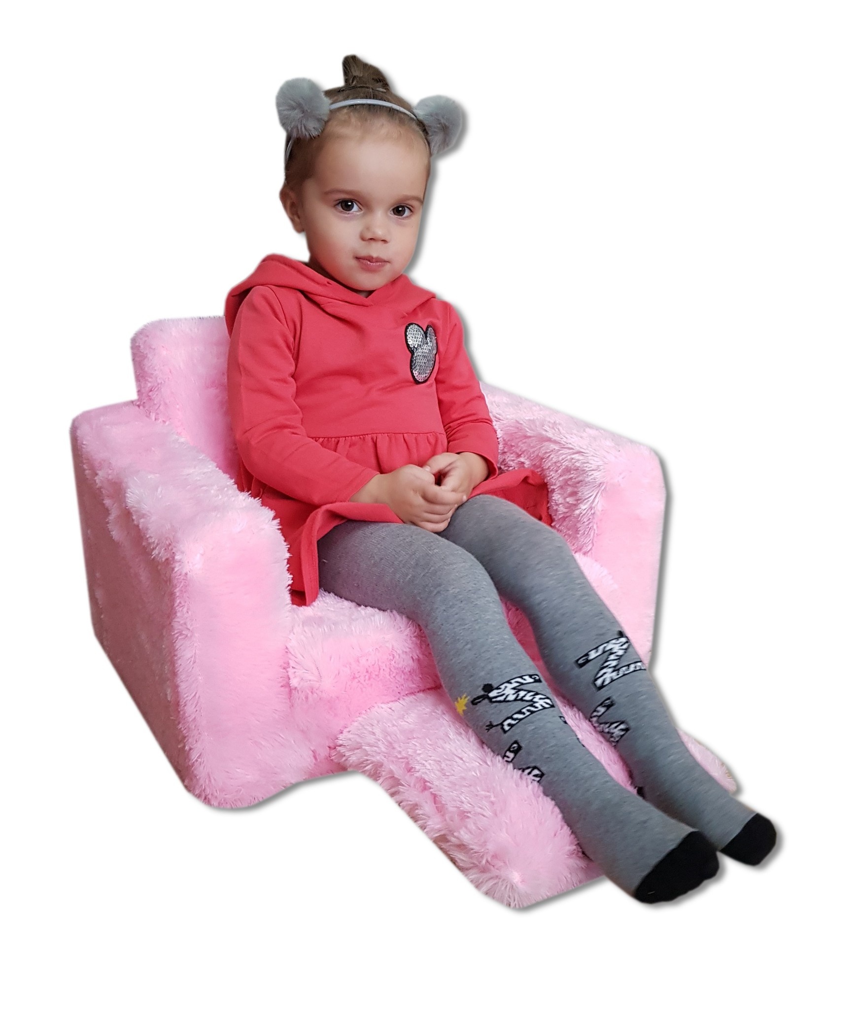 Kinder Slaapbank & Logeerbed Roze Pluche - 40% Korting!