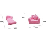 Kinder Slaapbank & Logeerbed Roze Pluche - 40% Korting!