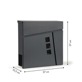 Brievenbus Antraciet Metaal 37x37x10cm - Krantenvak | 40% Korting!