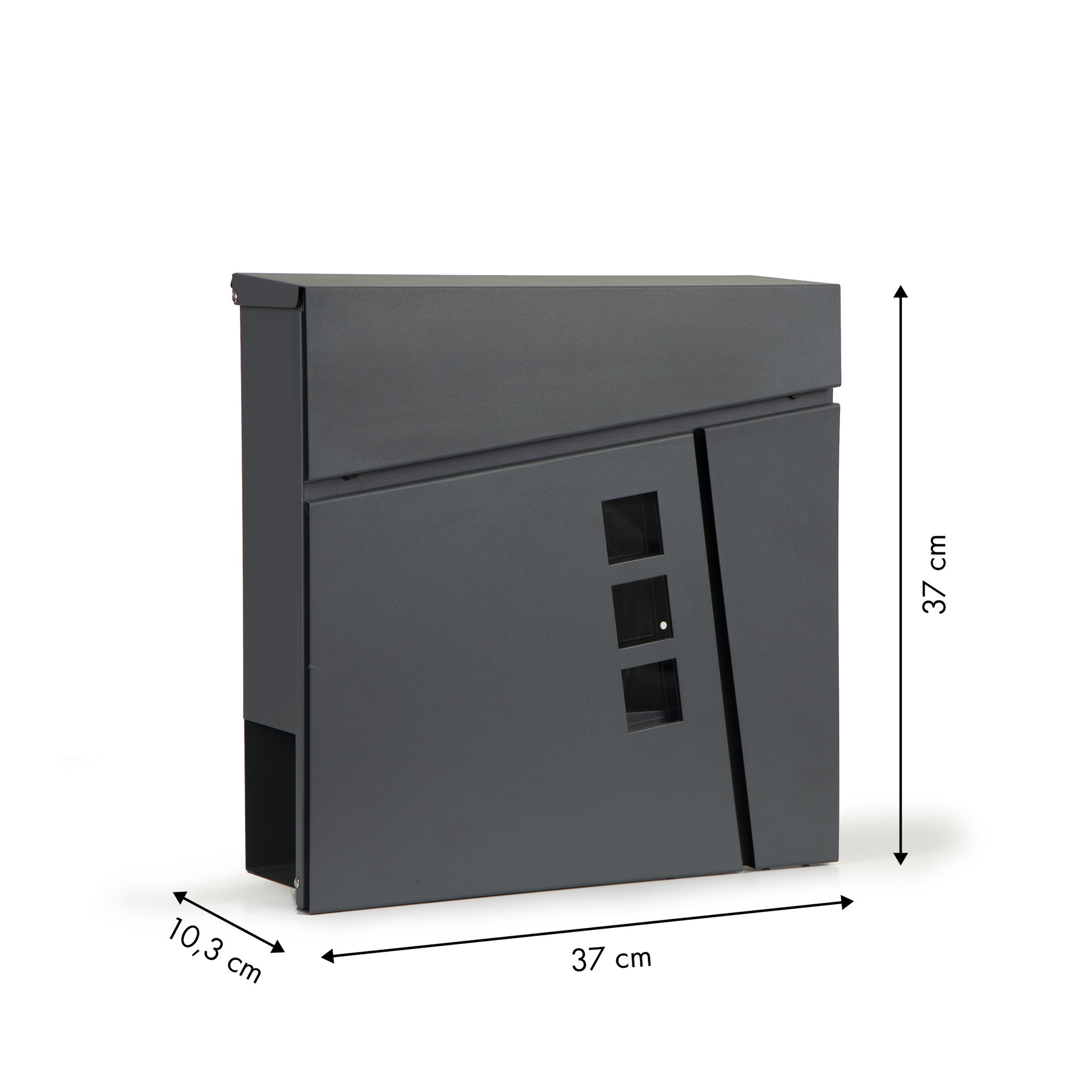 Brievenbus Antraciet Metaal 37x37x10cm - Krantenvak | 40% Korting!