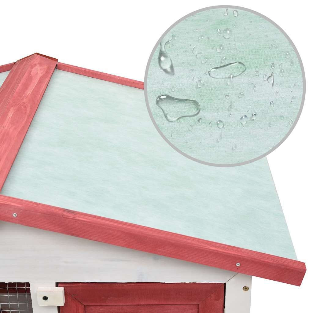 vidaXL Konijnenhok Buiten Hout Rood - Nu 55% Korting!