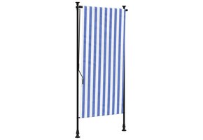 vidaXL Buitenrollengordijn 100x270cm - Blauw/Wit - 46% Korting!