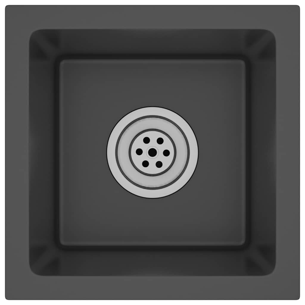 vidaXL Luxe RVS Spoelbak Zwart - 41% Korting! Ongebruikt