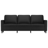 VidaXL Driezitsbank Kunstleer Zwart - 46% Korting!