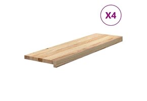 4x VidaXL Massief Eiken Traptreden (90x25x2 cm) - Ongebruikt met 42% Korting!