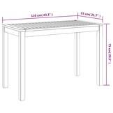 VidaXL Tuintafel Massief Acaciahout - 110x55x75 cm - 41% Korting!