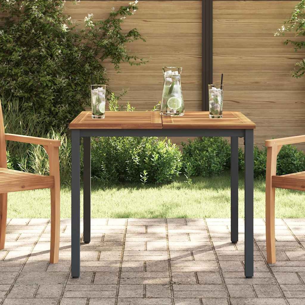 vidaXL Tuintafel Acaciahout Naturel/Zwart - 46% Korting!