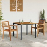 vidaXL Tuintafel Acaciahout Naturel/Zwart - 46% Korting!