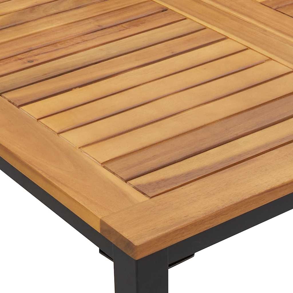 vidaXL Tuintafel Acaciahout Naturel/Zwart - 46% Korting!