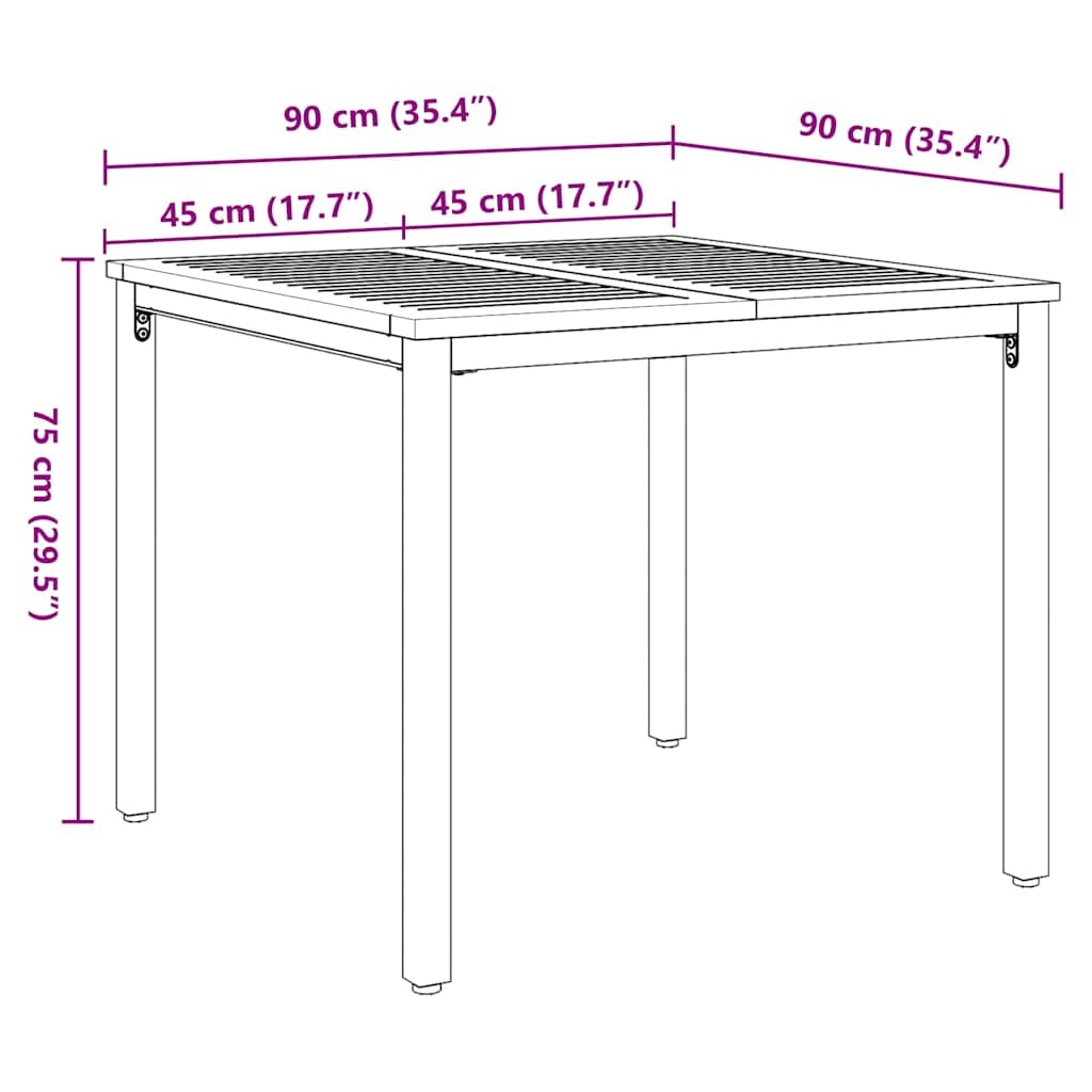 vidaXL Tuintafel Acaciahout Naturel/Zwart - 46% Korting!