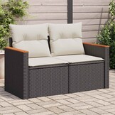 VidaXL Tuinbank 2-zits Poly Rattan Zwart - -46% Korting!