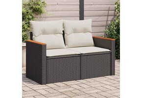 VidaXL Tuinbank 2-zits Poly Rattan Zwart - -46% Korting!
