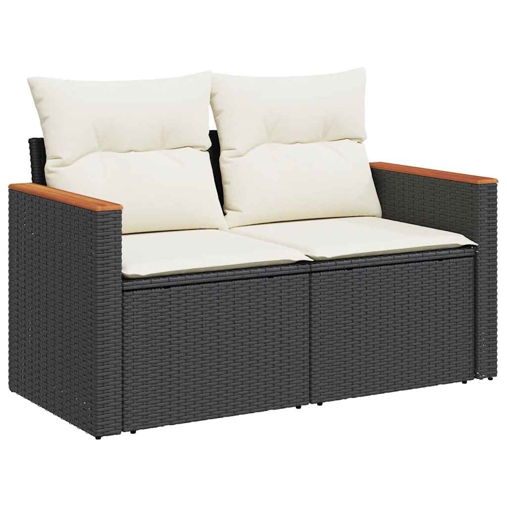 VidaXL Tuinbank 2-zits Poly Rattan Zwart - -46% Korting!